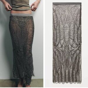 ZARA SHEER BEADED SKIRT